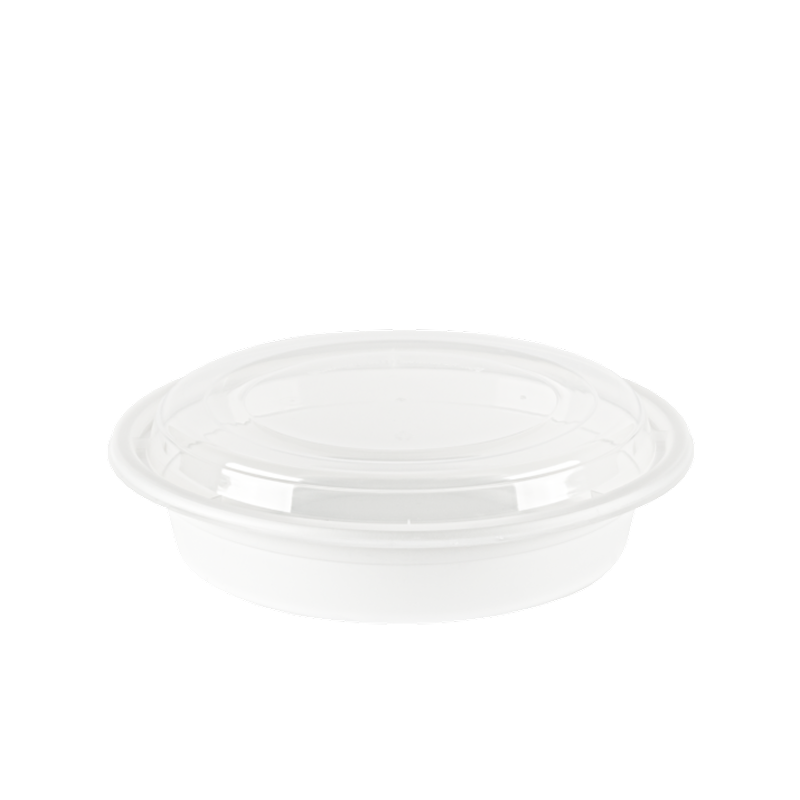 24oz White Round Microwavable Container
