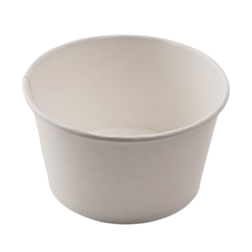 White paper food bowl on a white background