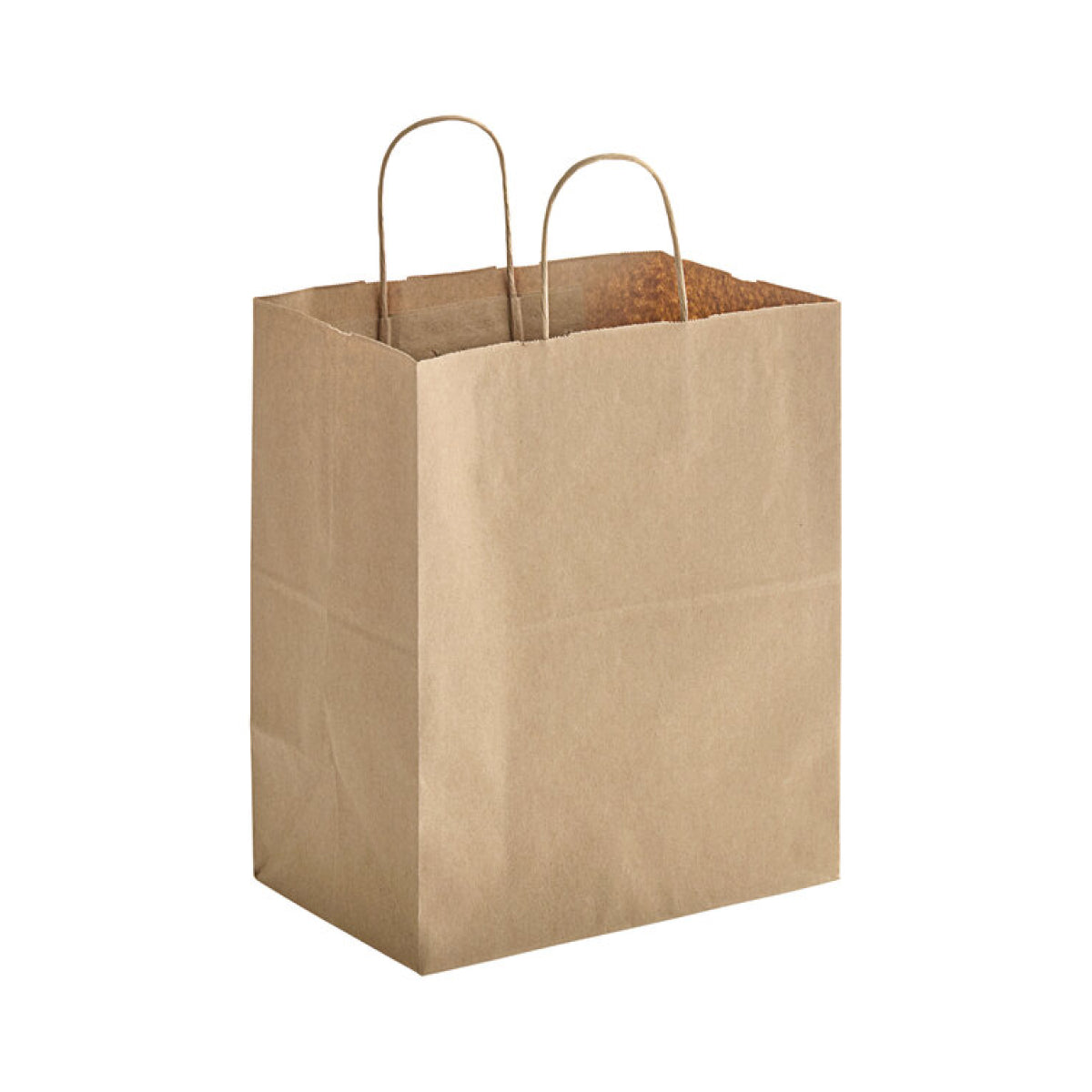 Kraft paper handle bag on a white background