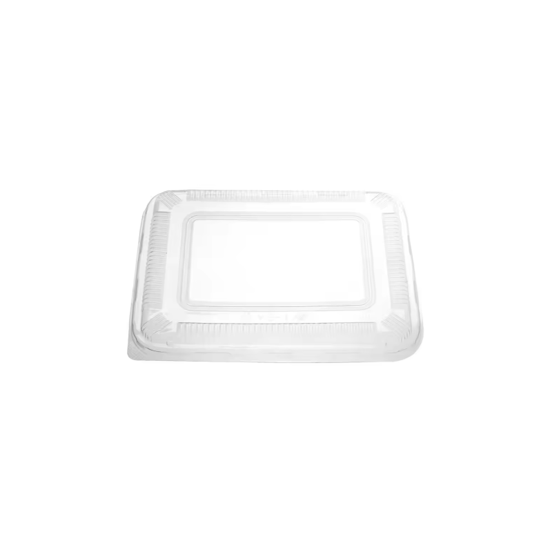 Clear plastic lid on a white background