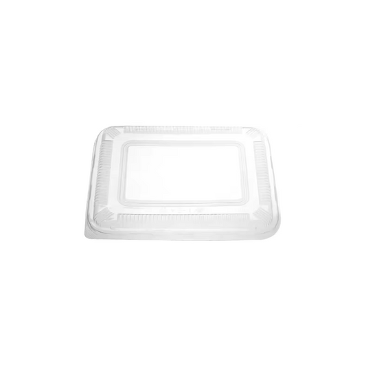 Clear plastic lid on a white background