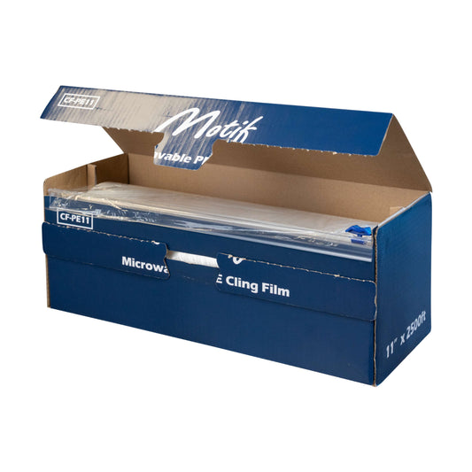 17" plastic wrap with box on white background