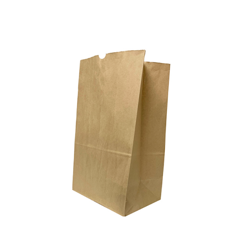 Kraft grocery paper bag with white background