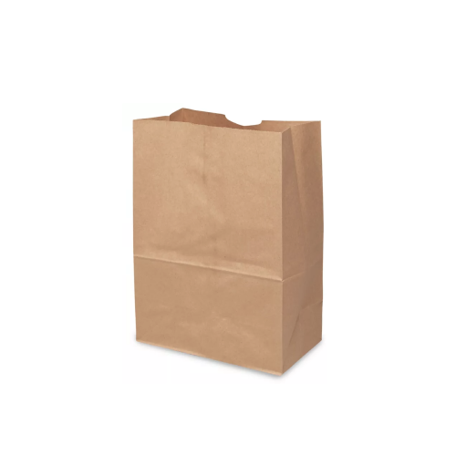 Kraft grocery paper bag with white background
