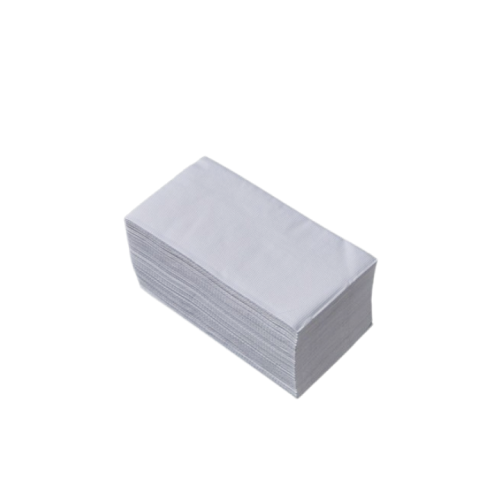 Stack of white dinner napkin on a white background