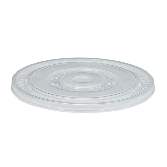 Clear plastic bowl lid on a white background