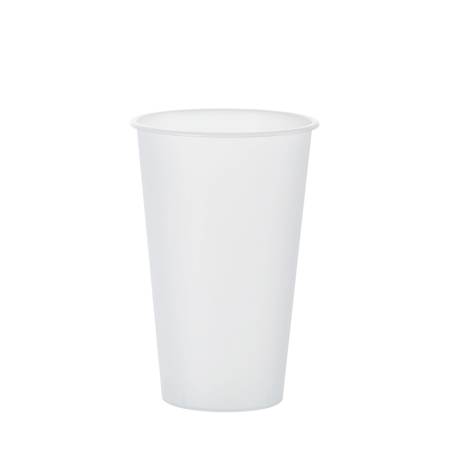 Plastic cold cup with white background