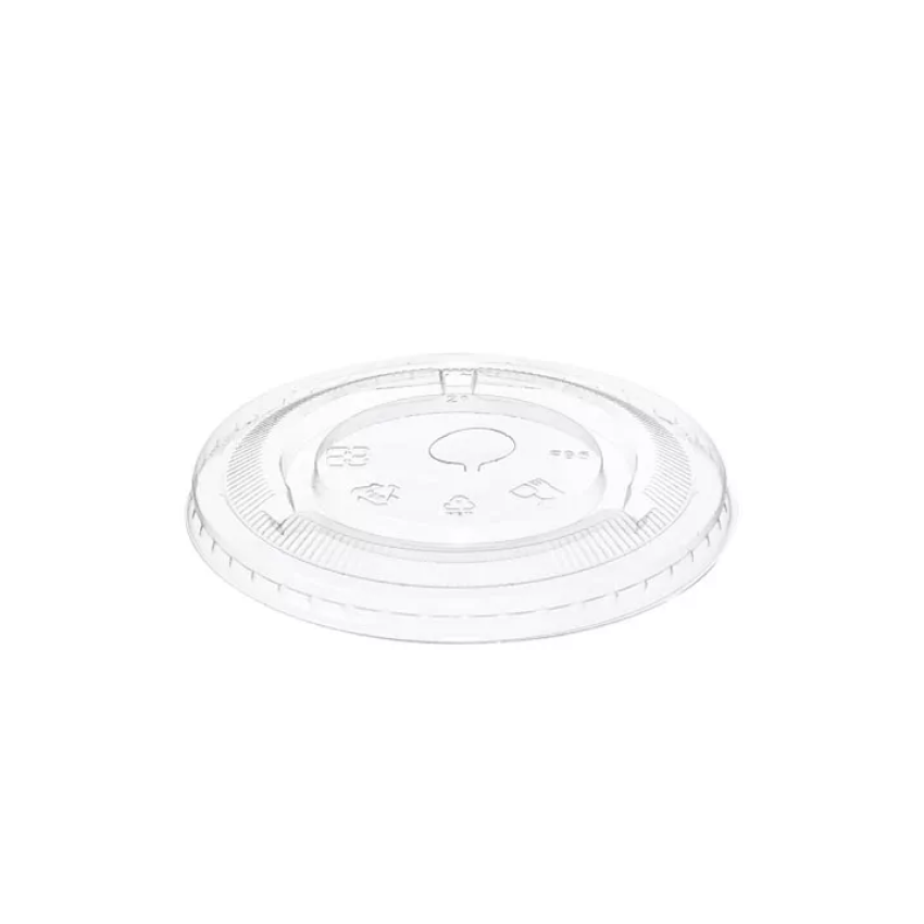 Plastic cold cup lid on white background