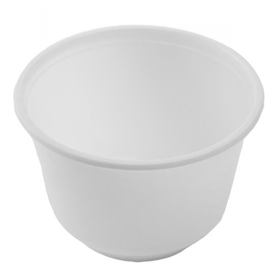 white plastic round bowl on a white background