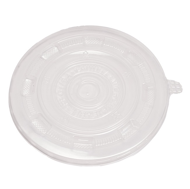 clear plastic lid for bowl on a white background