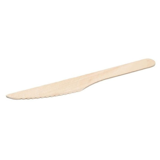 wooden knife on white backgound
