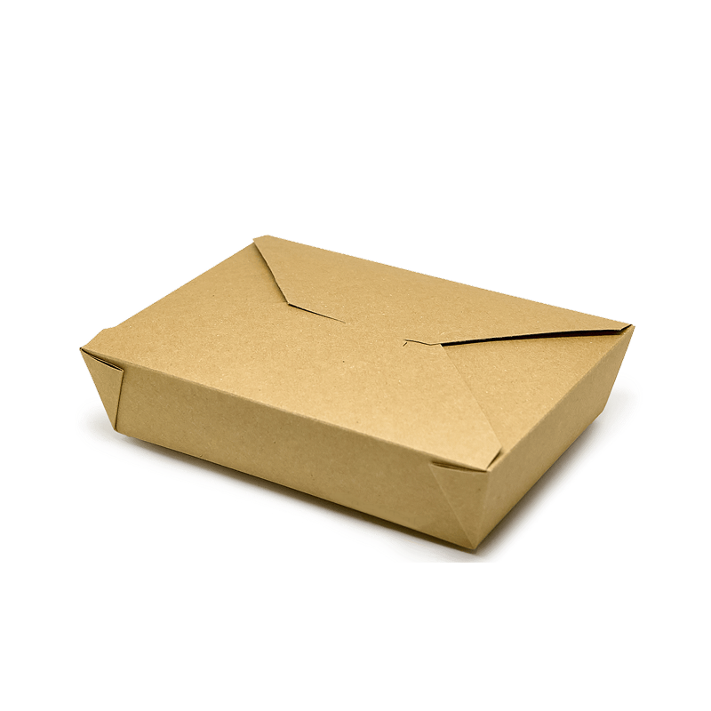 Kraft paper box on a white background