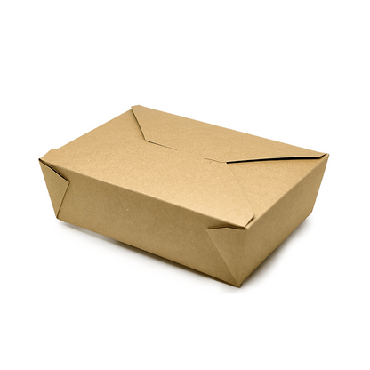 Kraft paper box on a white background