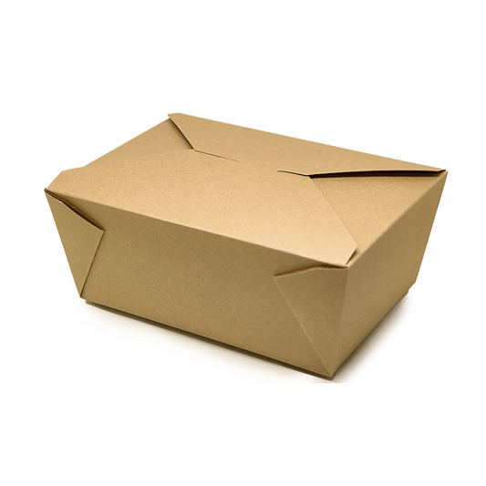 Kraft paper box on a white background
