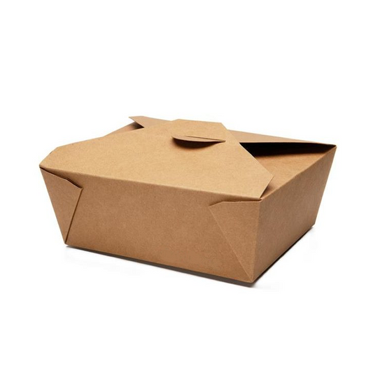 Kraft paper box on a white background