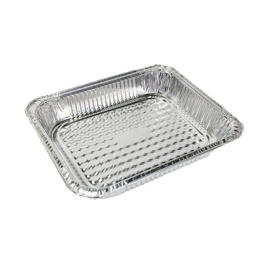Foil container on a white background