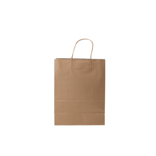 Kraft paper handle bag on a white background
