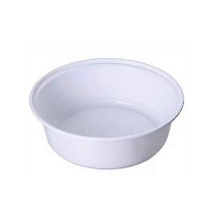 White microwavable plastic bowl on a white background