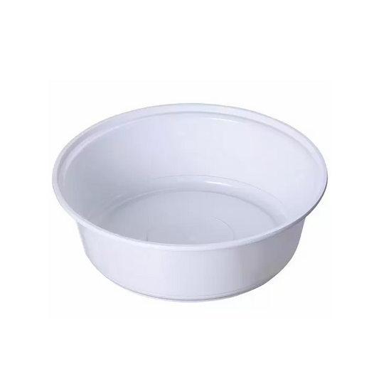 White microwavable plastic bowl on a white background