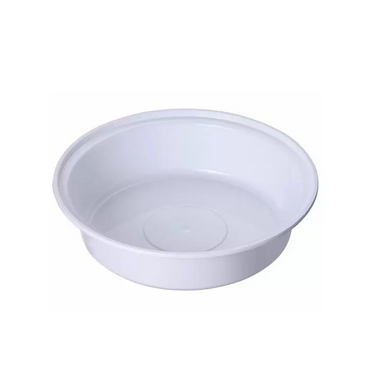 White microwavable plastic bowl on a white background