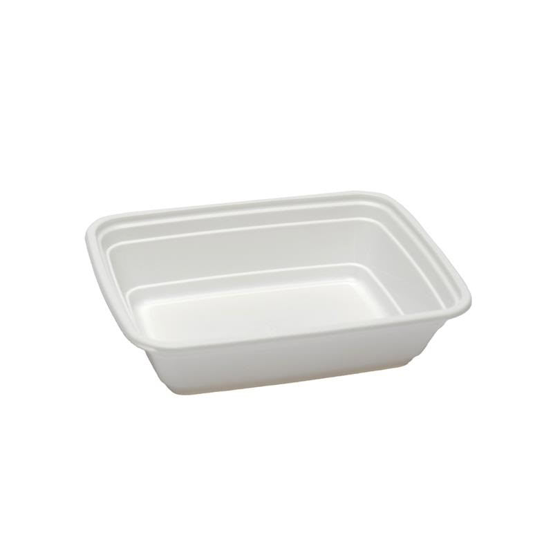 White microwavable plastic container on a white background