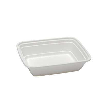 White microwavable plastic container on a white background