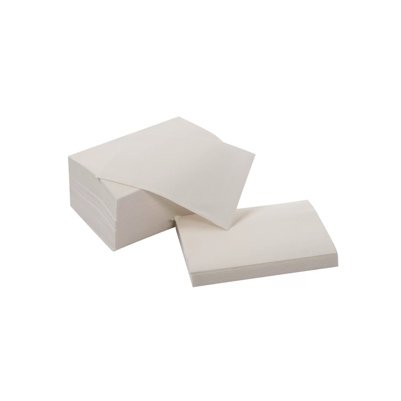 Stack of white interfold napkinson a white background