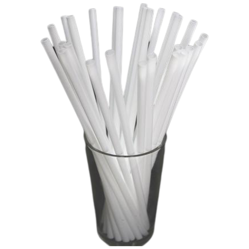 8 Regular Unwrapped Straw White (500/Box) - EZPAK